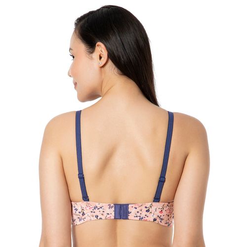Buy Amante Printed Padded Non-wired Full Coverage T-shirt Bra - Pink Online