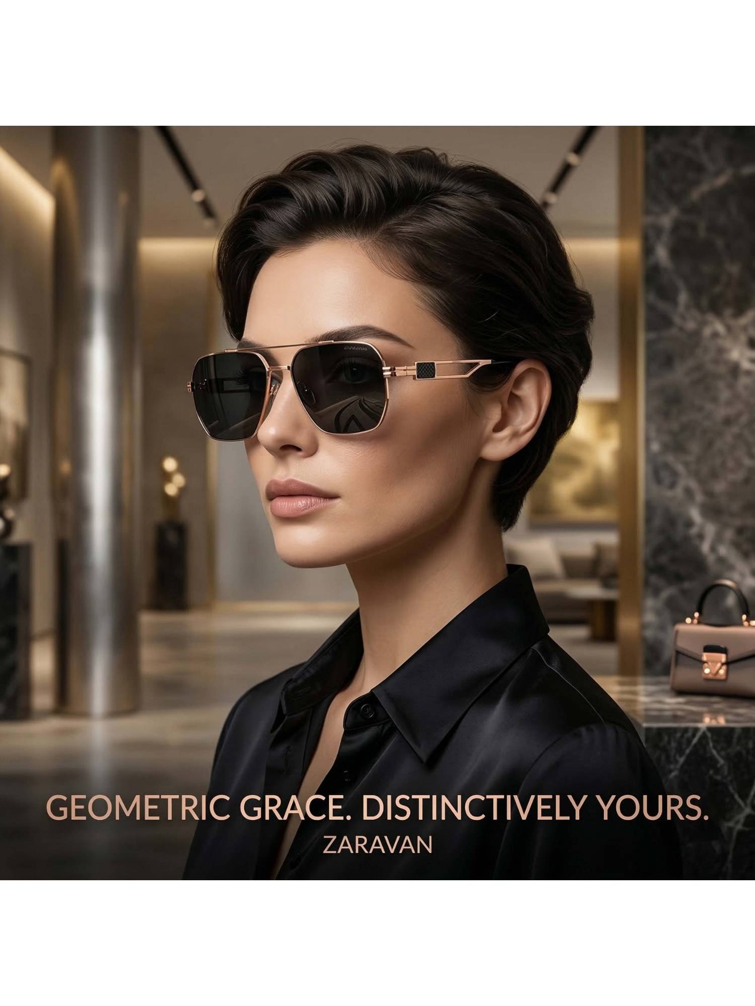 Zaadran Black Alaska Wayfarer Sunglass (Alaska-Blk) (58)