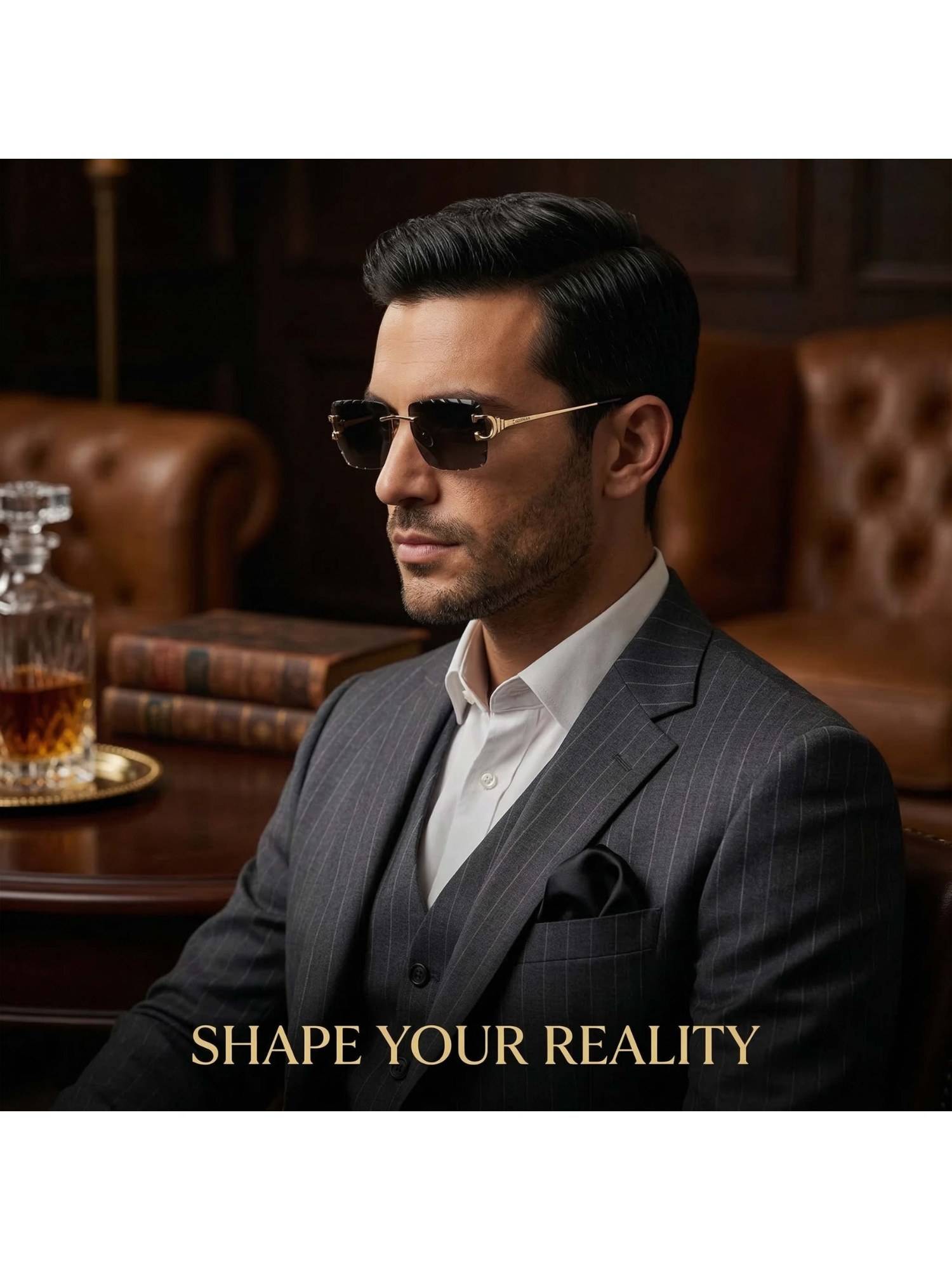 Zaadran Black Alberta-Black Rectangular Sunglass (Alberta-Black) (56)