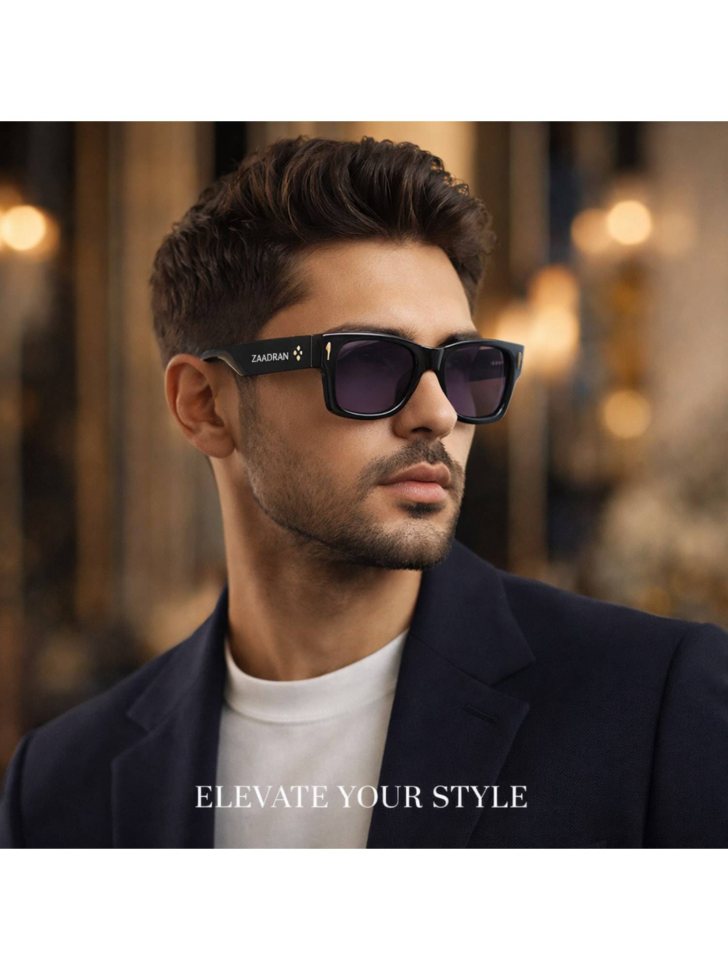 Zaadran Black Almaty-Black Square Sunglass (Almaty-Black) (54)