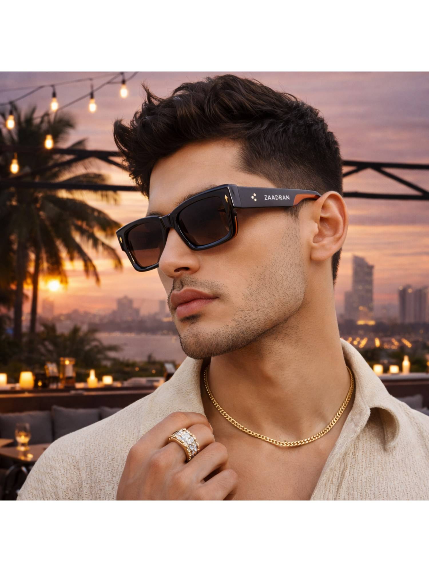 Zaadran Brown Almaty-Brown Square Sunglass (Almaty-Brown) (54)