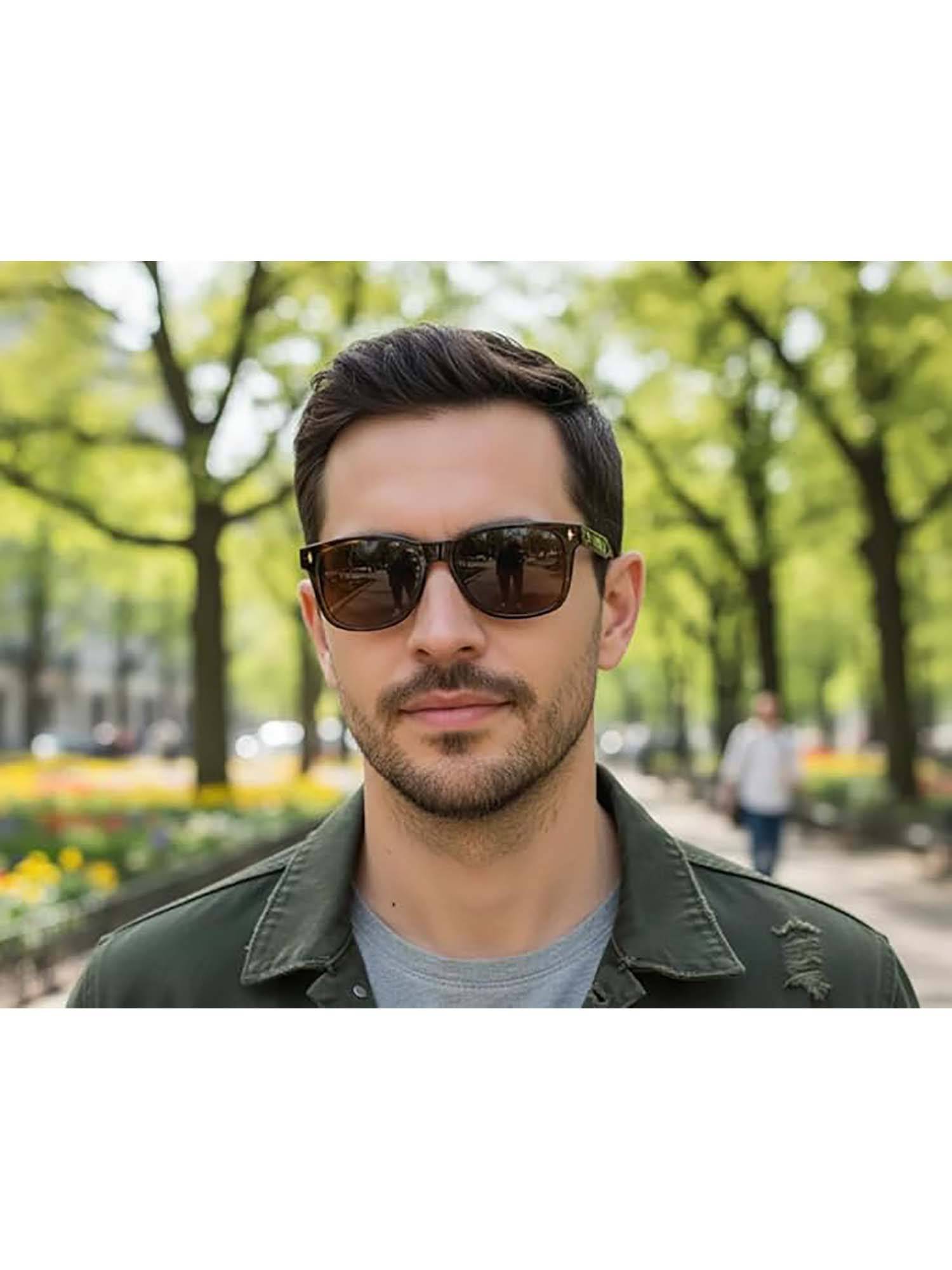 Zaadran Brown Almaty-Retro Brown Square Sunglass (Almaty-Retro Brown) (54)