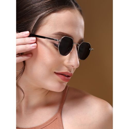 Voyage Black Round Sunglasses for Unisex (2206MG3770)