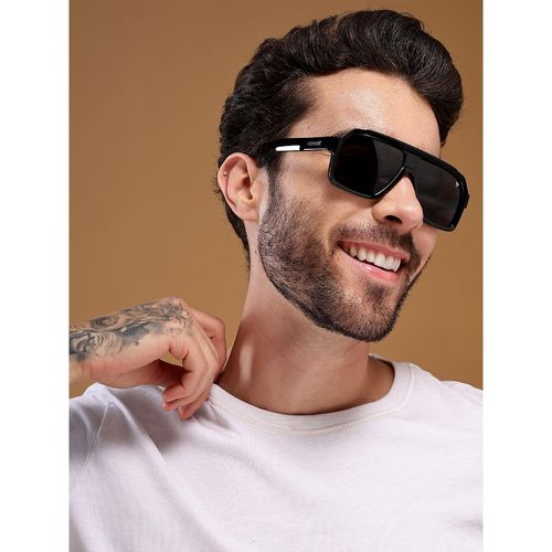 Voyage Exclusive Shine Black Polarized Wrap Around Sunglasses for Men  Women 58974PMG4743