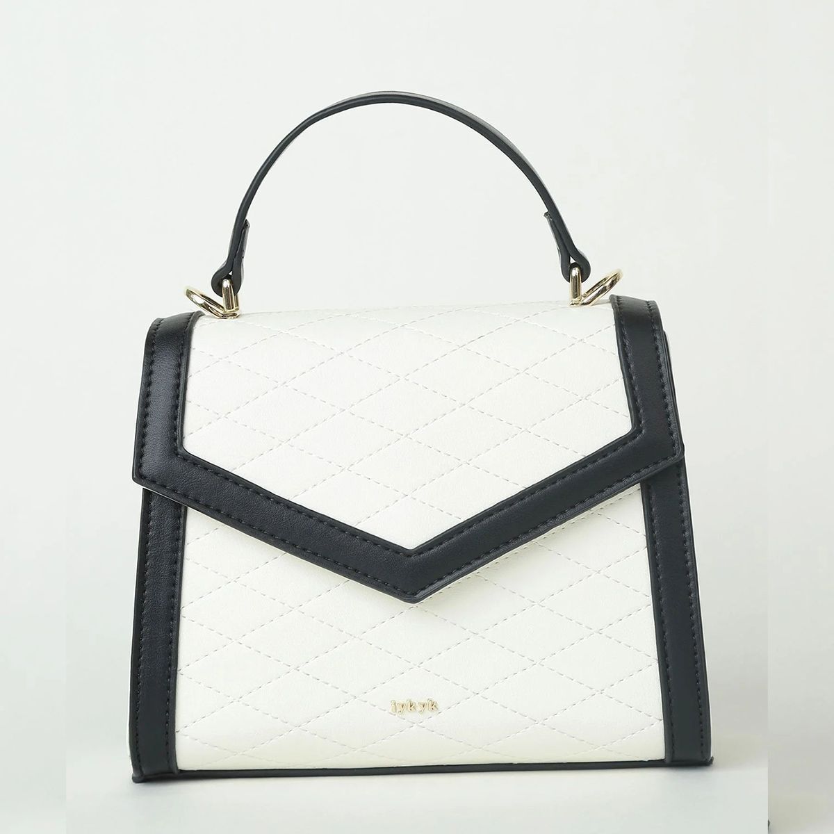 IYKYK by Nykaa Fashion Off White Black Quilted Satchel Handbag: Buy IYKYK  by Nykaa Fashion Off White Black Quilted Satchel Handbag Online at Best  Price in India