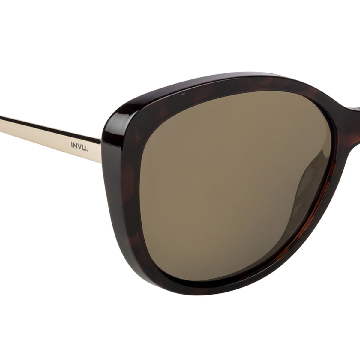 Buy Invu Sunglasses Rectangular Sunglass With Golden Color Lens For Men ...