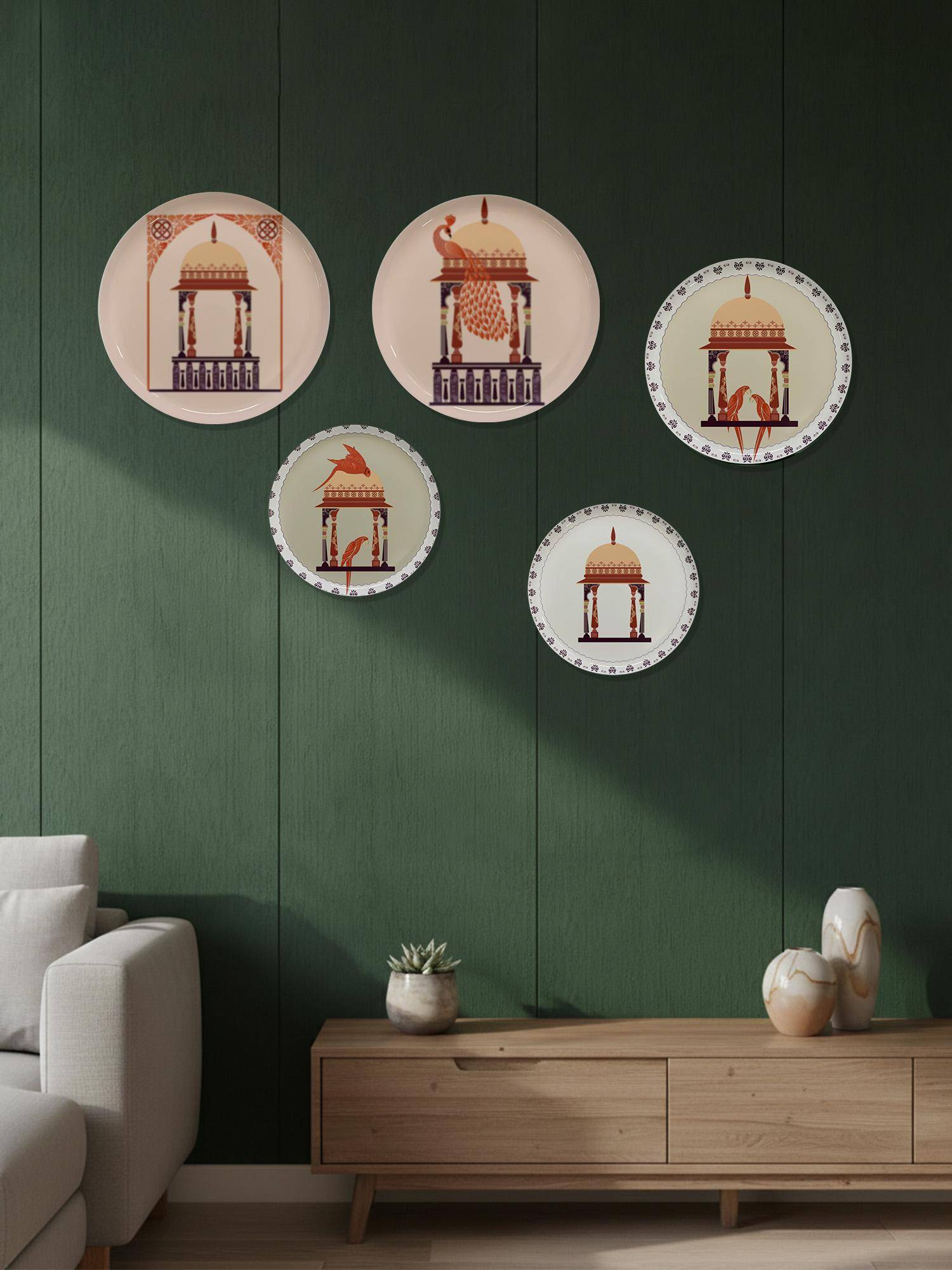 Nestroots Vintage Arch Window Metallic Wall Plates (Pack of 5)
