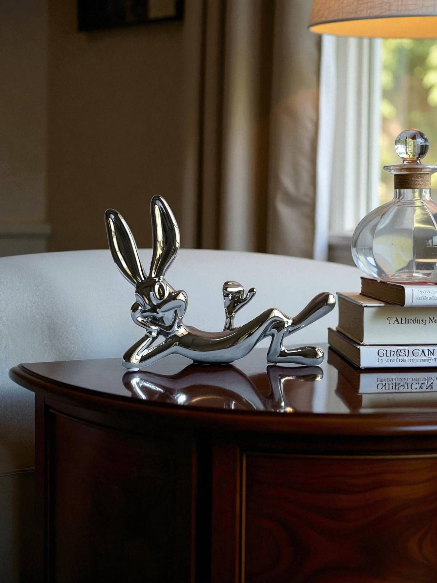Sun Mun Decors Chrome Silver Bunny