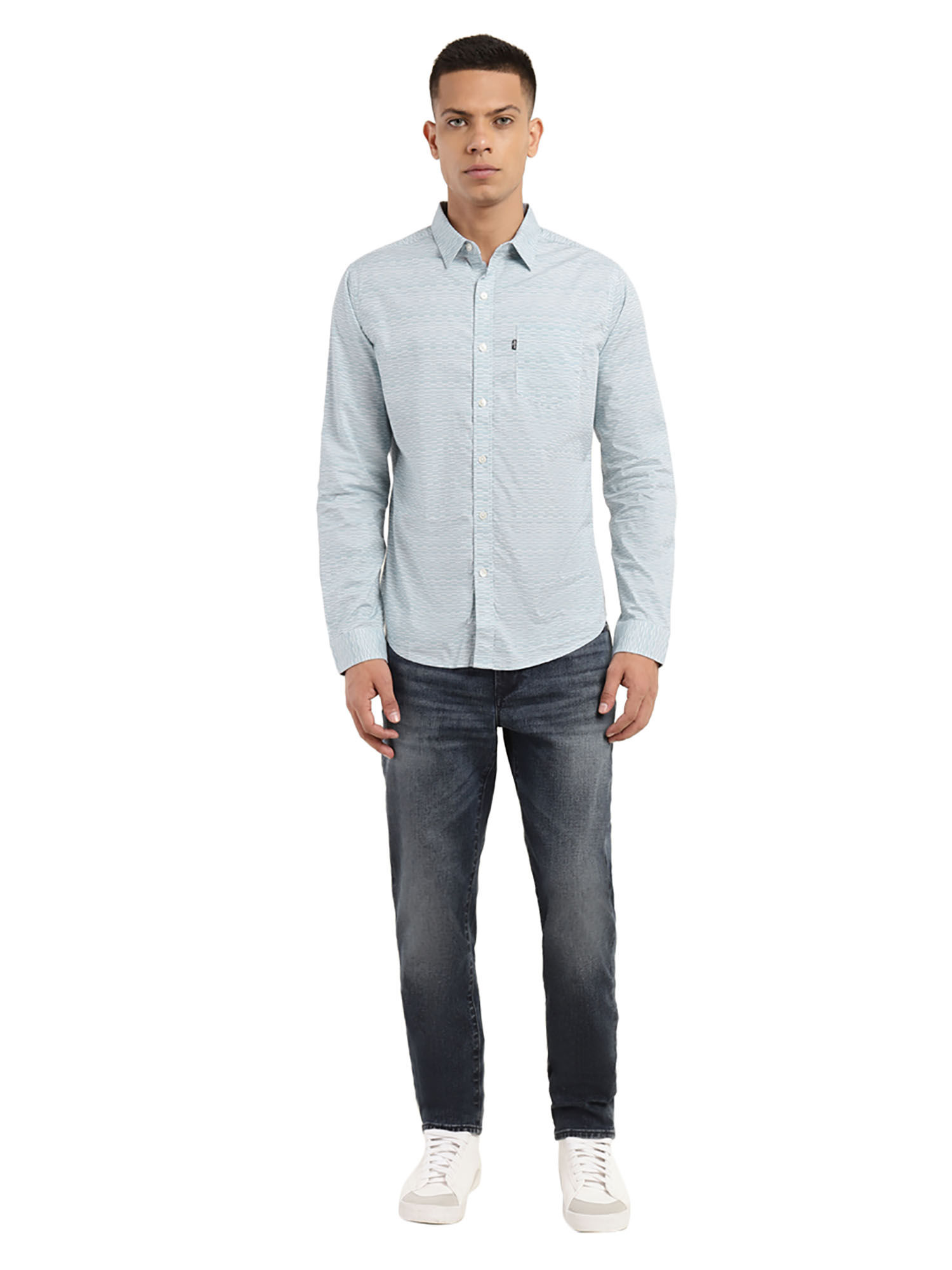 Buy Levi s Men Blue Printed Regular Fit Casual Shirt Online