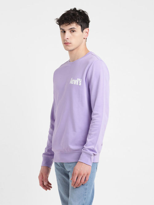Levi's Men Lavender Solid Regular Fit Sweatshirt