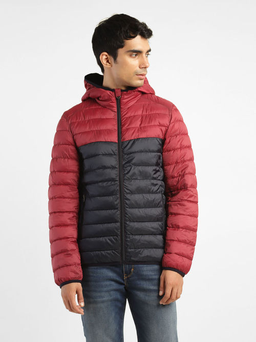 Levi's Men Maroon Colorblock Regular Fit Puffer Jacket