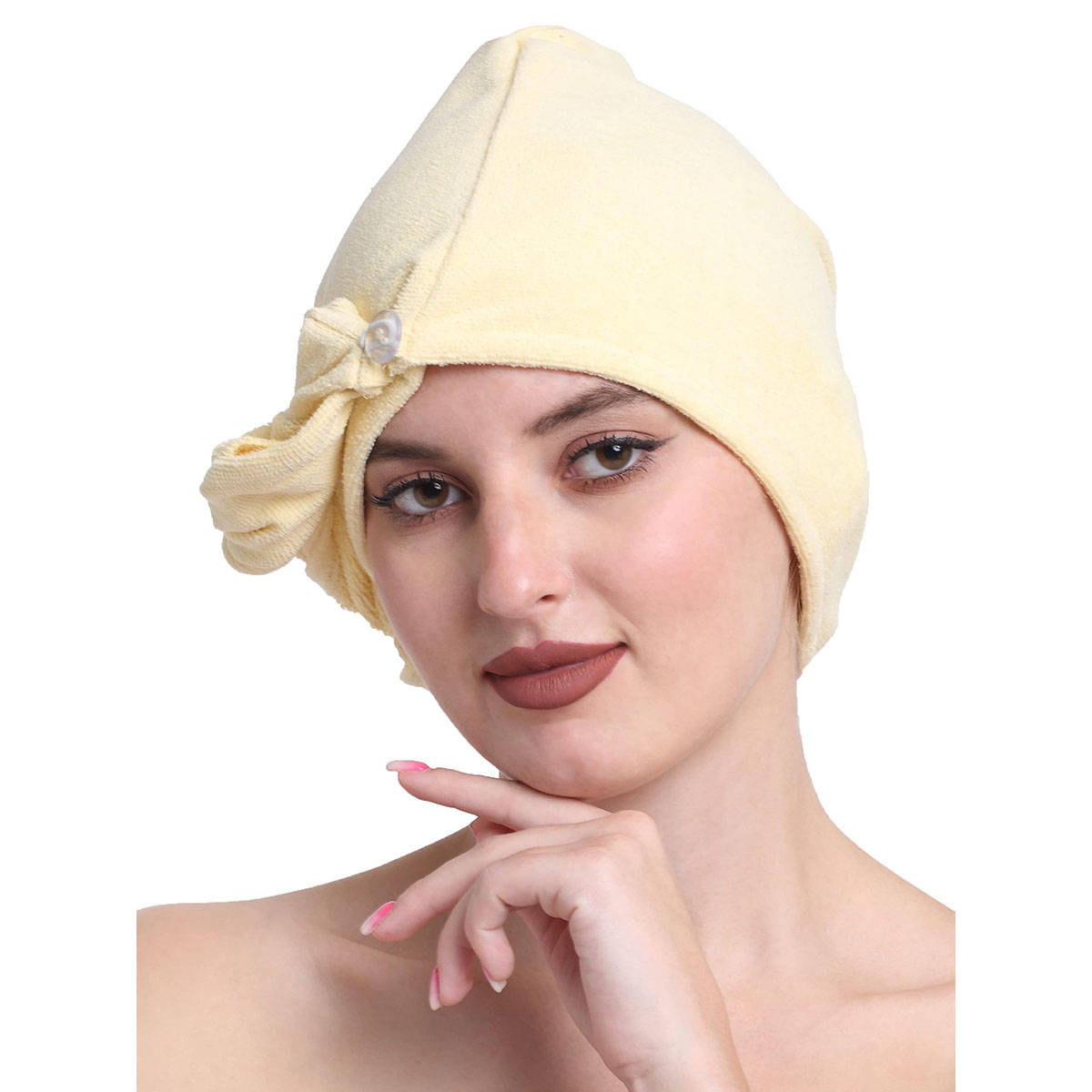 Creeva Lemon Yellow Luxury Cotton Hair Wrap Towel