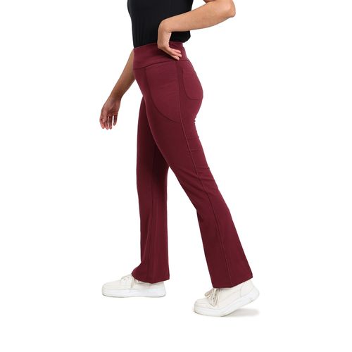 Blissclub Women Lavender Groove-In Cotton Flare Pants Tall with 4 Pockets