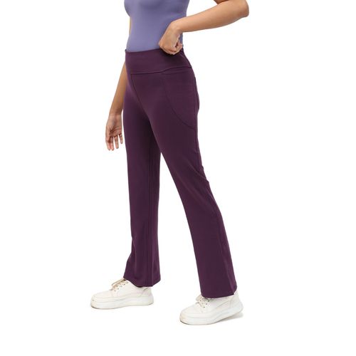 Blissclub Leggings : Buy Blissclub Women Grape Groove-In Cotton Leggings  with Adjustable Inner Drawcord and Side Pockets Online