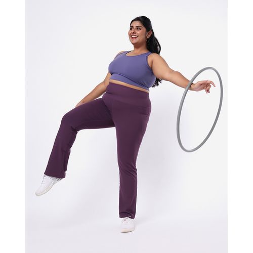 Buy Blissclub Women Grape The Ultimate Flare Pants Regular with 4