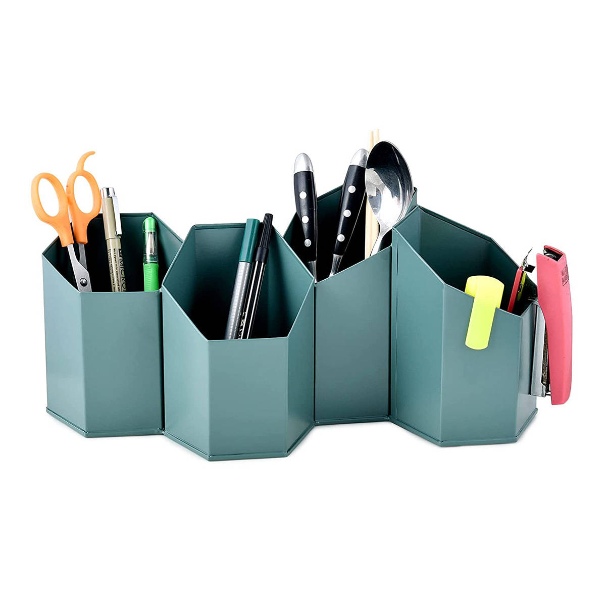 Living With Elan Edge All In One Multifunctional Office Supplies Desk Organizer Moss Green