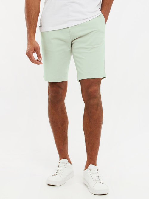 Threadbare Men Sage Green Slim Fit Chino Shorts