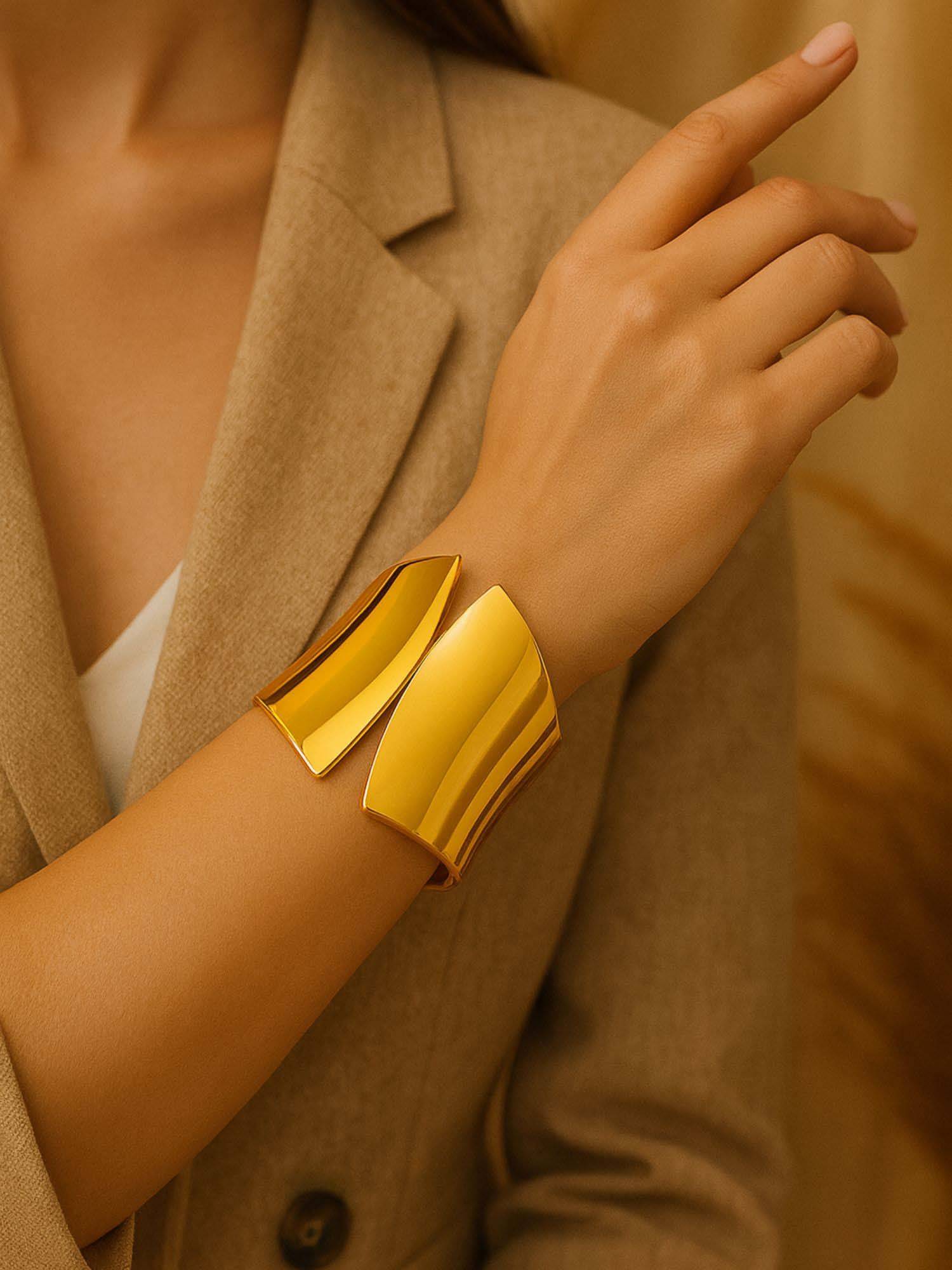 Digital Dress Room Women Gold Plated Western Cuff