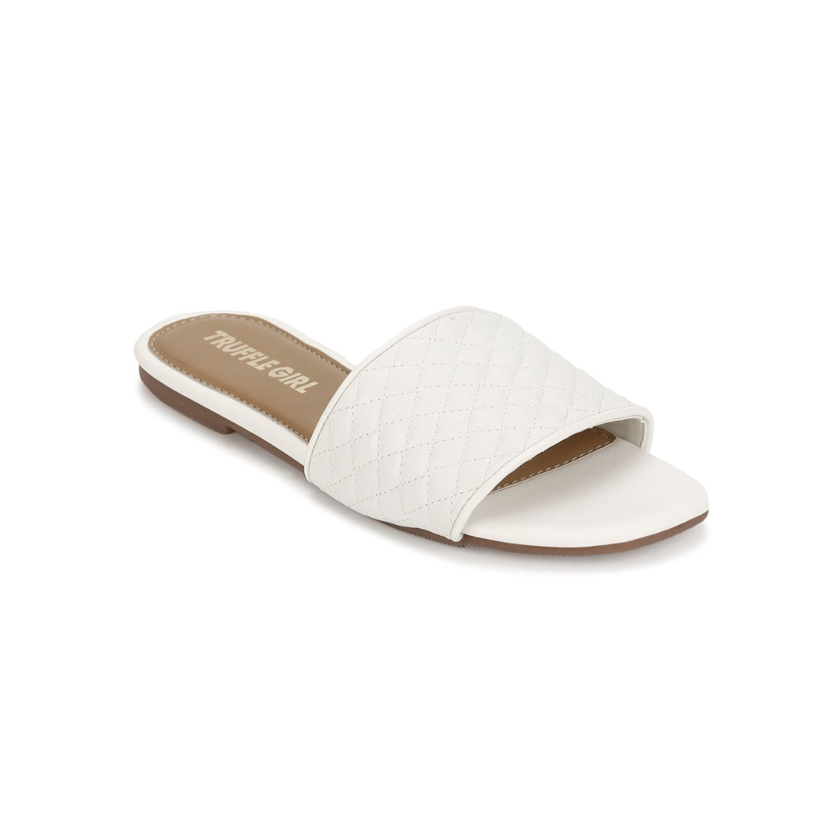 Flat Roman Stud Calfskin Slide Sandal for Woman in Light Ivory | Valentino  US