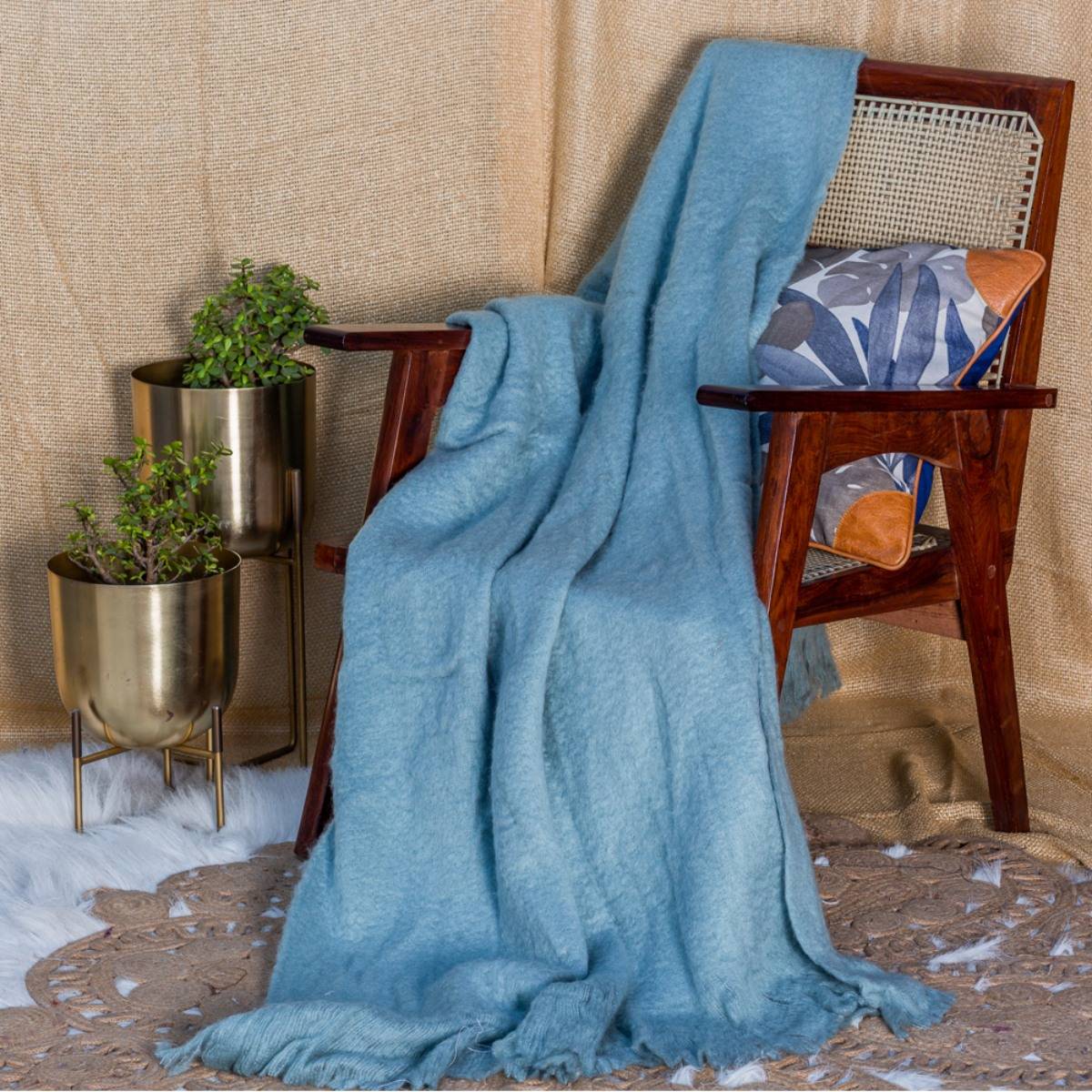 Alcove Pale Turquoise Acrylic Throw