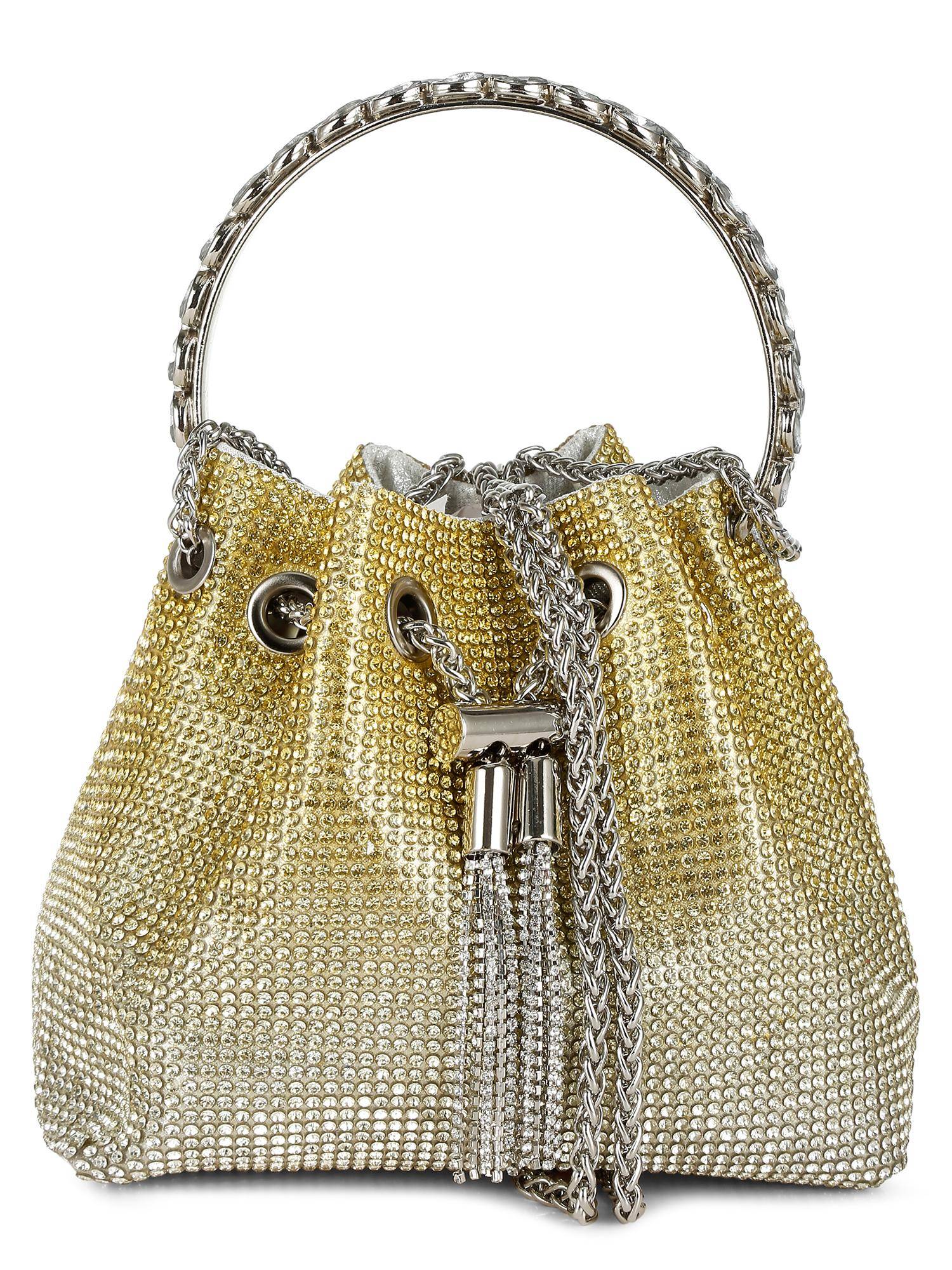 London Rag Round Handle Rhinestone Bucket Bag