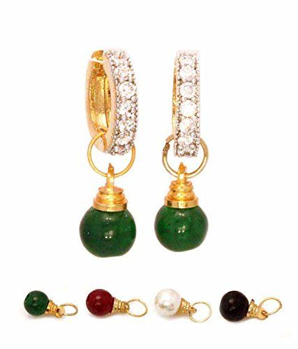 Interchangeable Stud Set Of 4 Gold Earring Semi Precious Collection ER2642