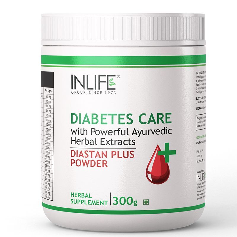 INLIFE Diastan Plus Powder Diabetes Care Ayurvedic Herbal Supplement, 300 grams (Natural Flavour)