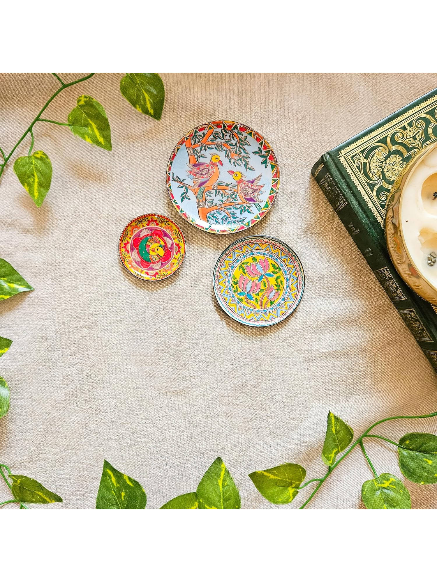 RITUALISTIC Madhubani Art Metal Fridge Magnets Stylish Fridge Magnet Set of 3