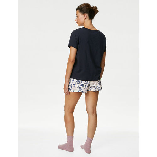 Buy Marks Spencer Pure Cotton Floral T-Shirt and Shortie Pyjama