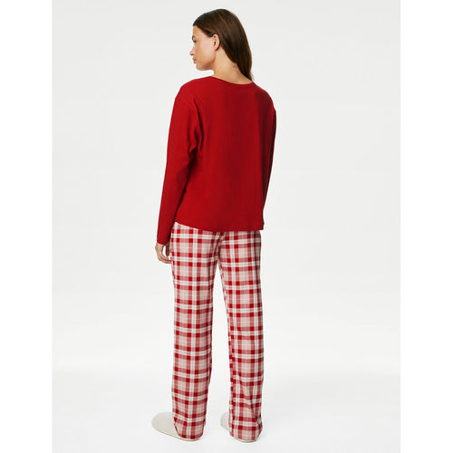 Tartan Ladies Marks And Spencer Pyjamas Checked Pyjamas Fleece