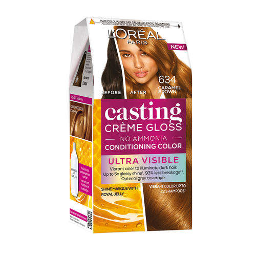 L'Oreal Paris Casting Creme Gloss Ultra Visible Conditioning Hair Color -  634 Caramel Brown: Buy L'Oreal Paris Casting Creme Gloss Ultra Visible  Conditioning Hair Color - 634 Caramel Brown Online at Best
