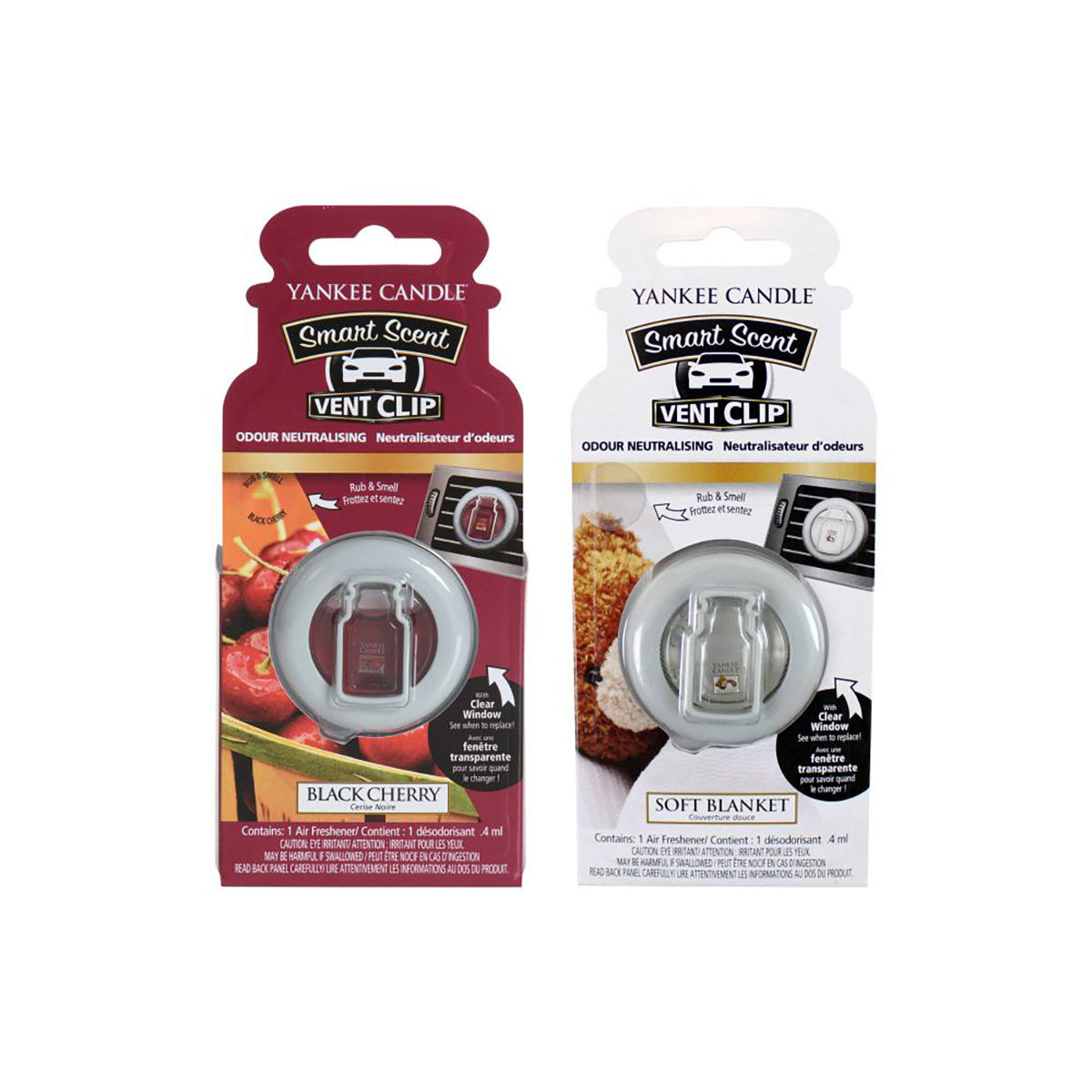 Yankee Candle Smart Scent Vent Clip Air Freshener - Pack of 2 - Black Cherry and Soft Blanket