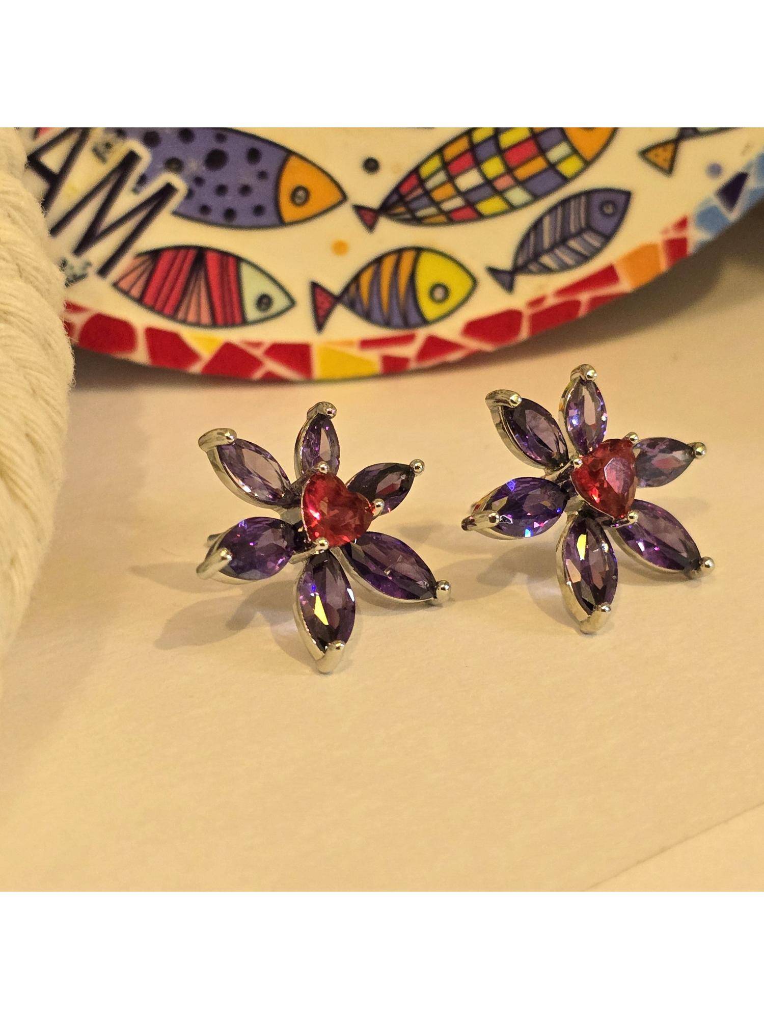 Dkane Designs Women Purple Stainless Steel Earrings