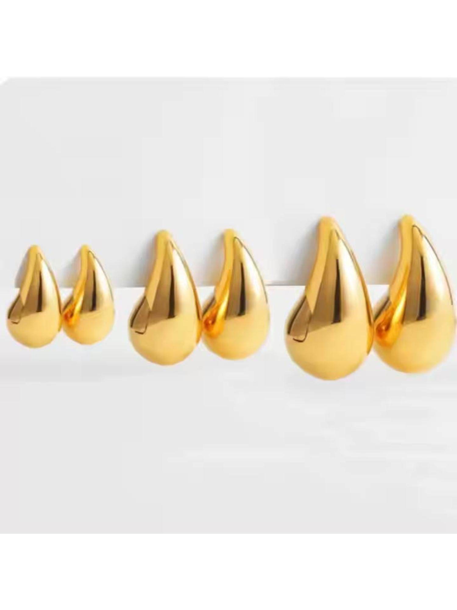 Dkane Designs Women Gold Stainless Steel Earrings (Pack of 3)