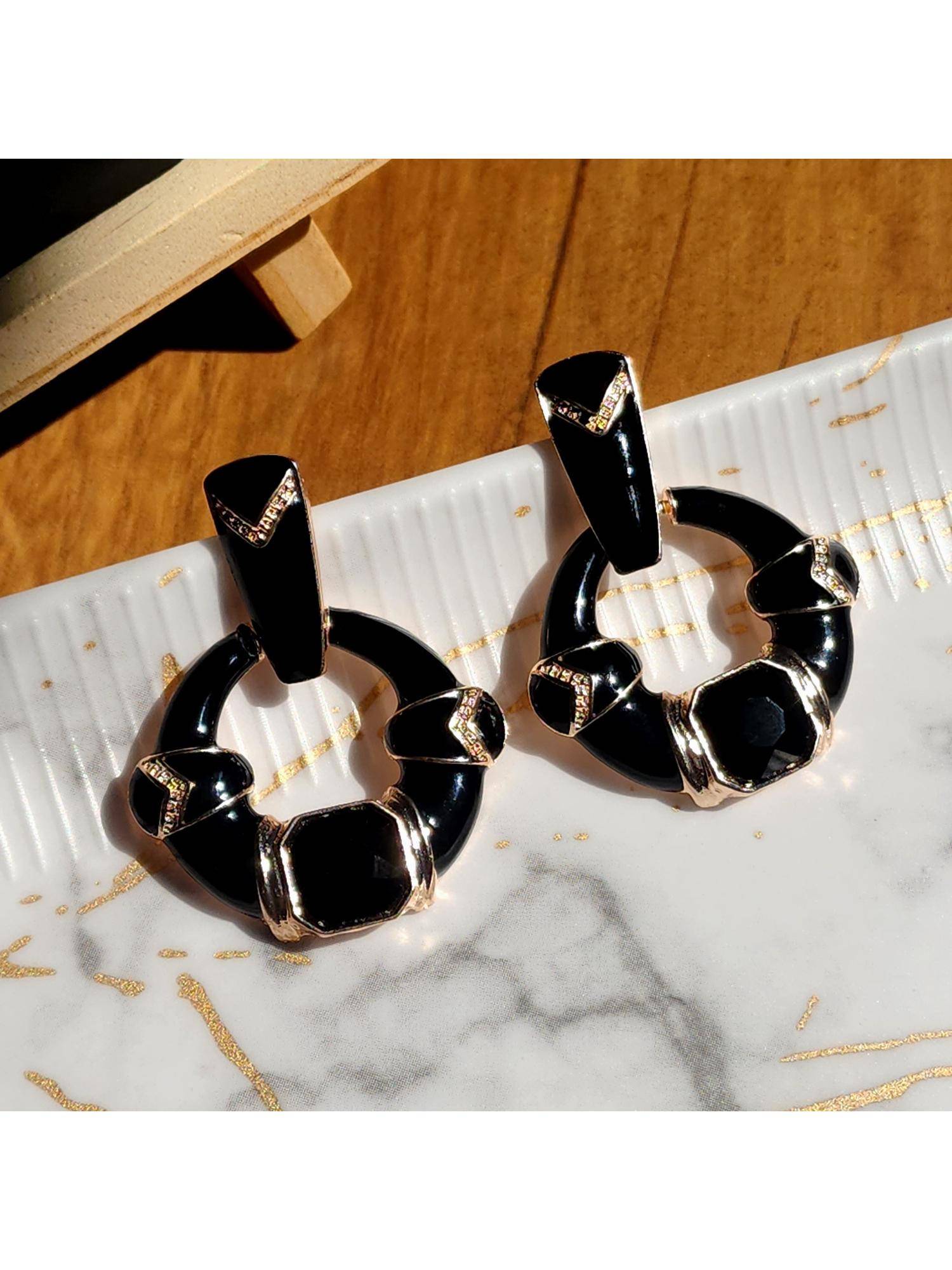 Dkane Designs Women Black Alloy Earrings