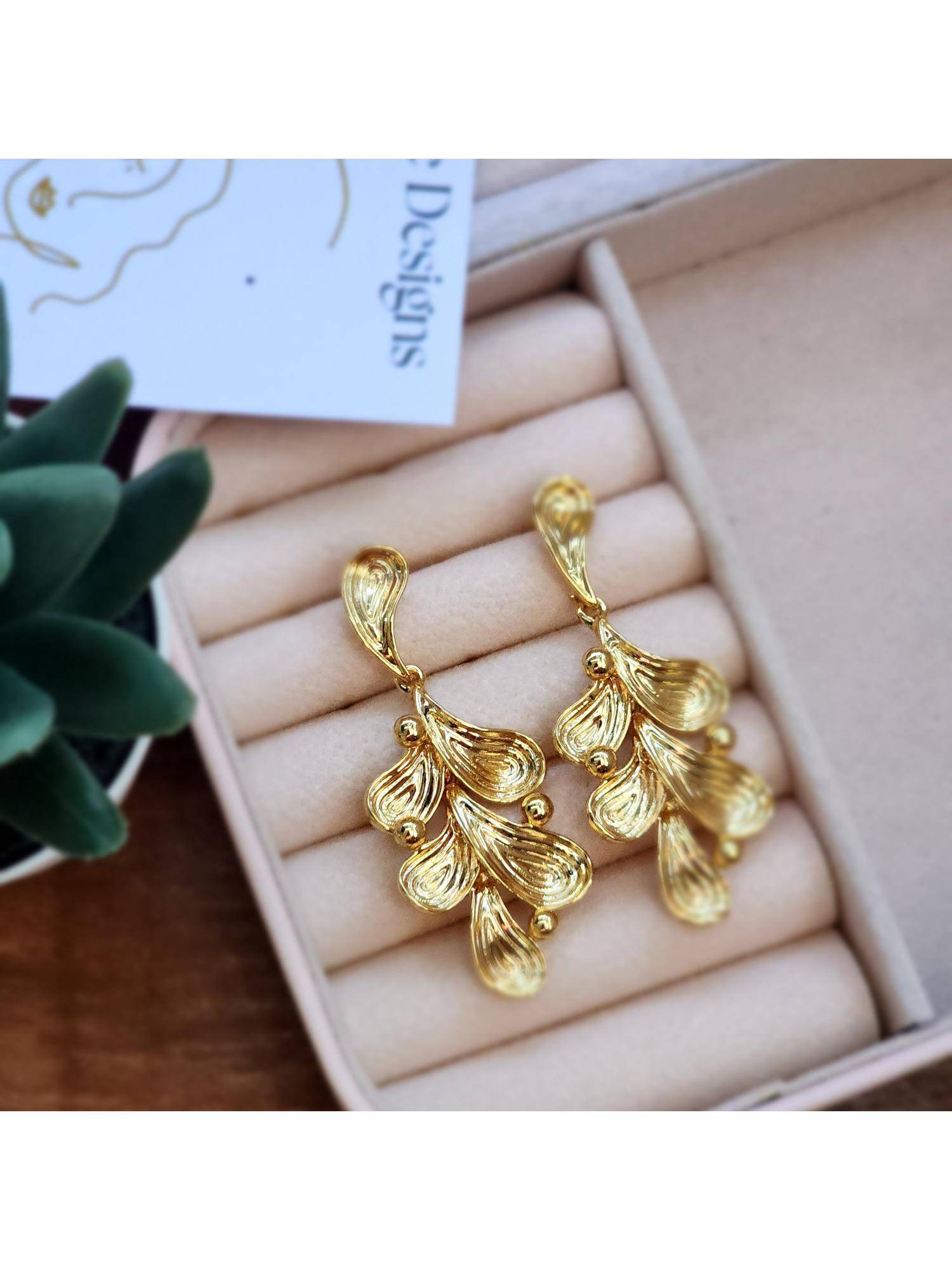 Dkane Designs Women Gold Stainless Steel Earrings