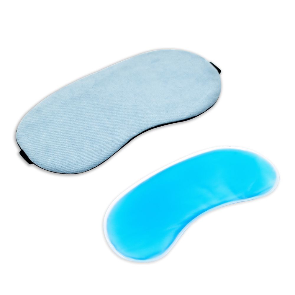 Visual Echoes Soft Cotton Sleep Eye Mask With Cooling Gel Inserts Light Blue Color Buy Visual