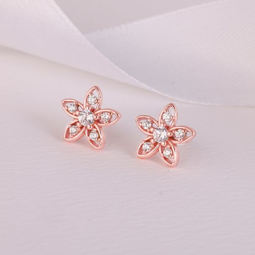 Buy GIVA Sterling Silver Rose Gold Zircon Embellished Flower