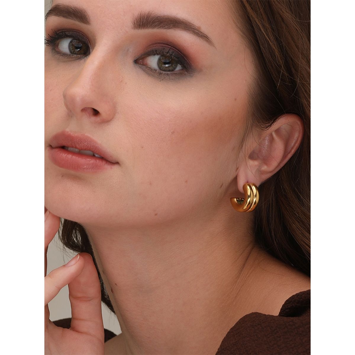 Buy Ayesha Chunky Bold Stone Studded Oversized GoldToned Double Drop Earrings  Online at Best Prices in India  JioMart