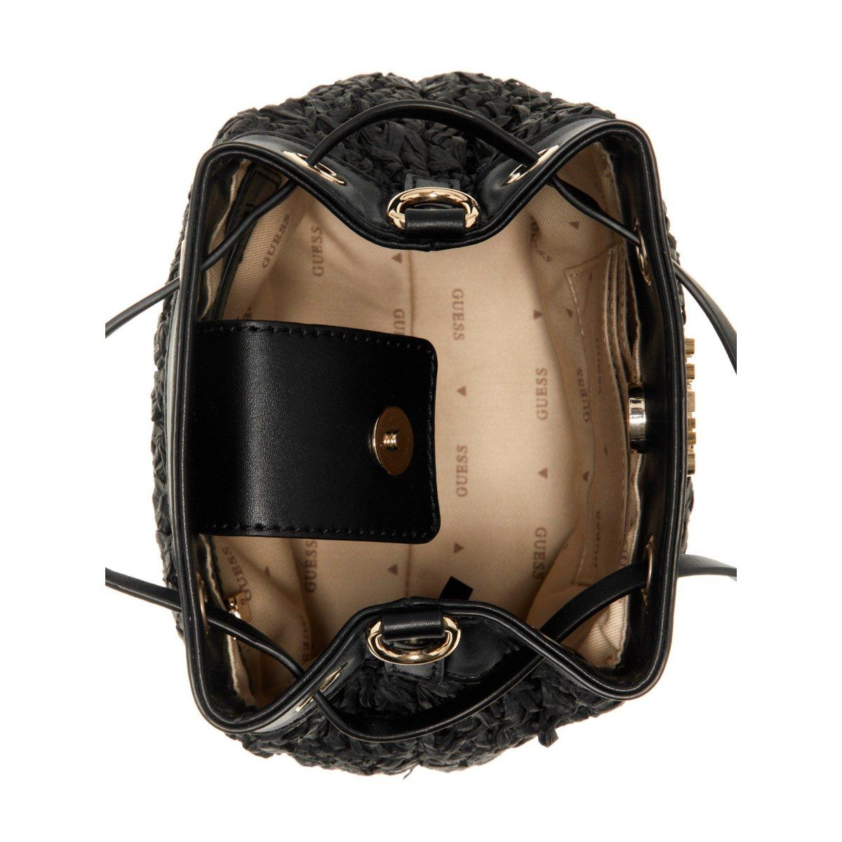 Buy Guess Liguria Drawstring Bucket Sling Bag - Black Online