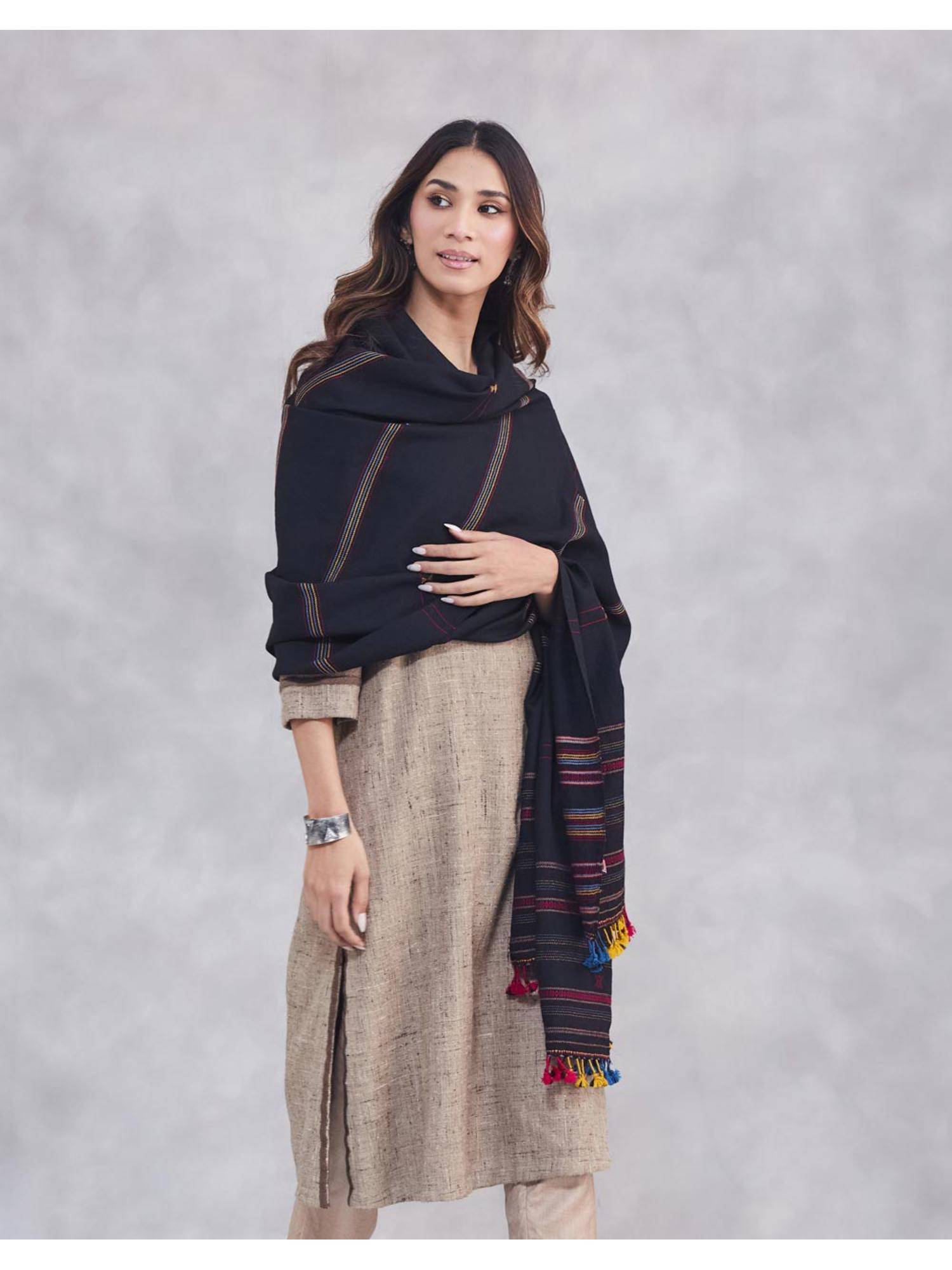 Fabindia Black Wool Shawl