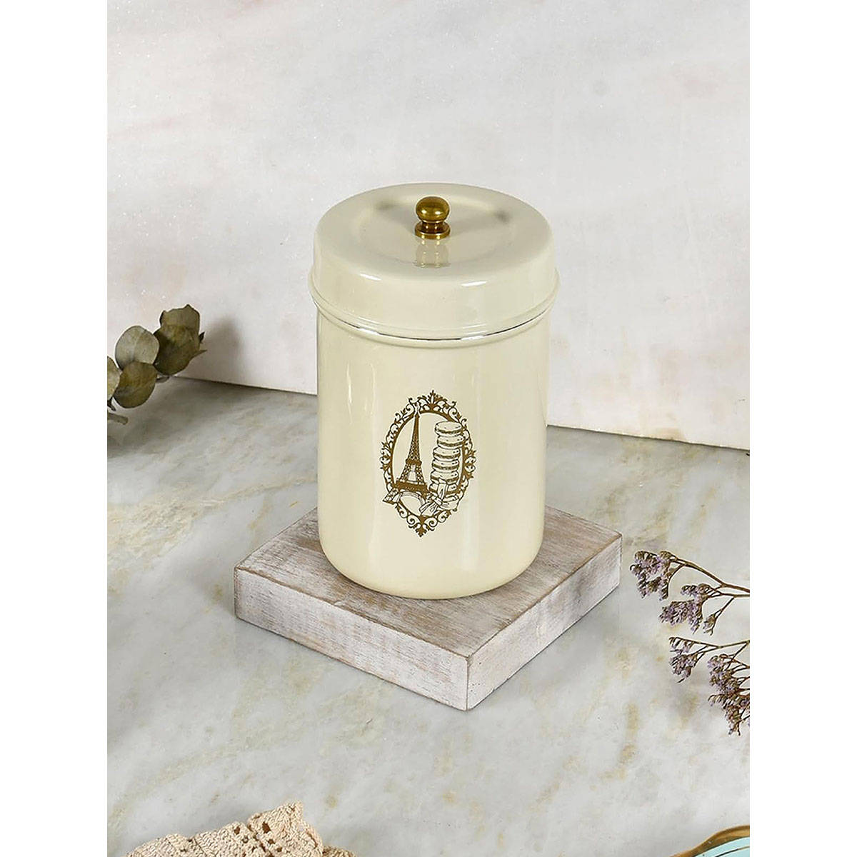Living With Elan Off White Canister for Snacks