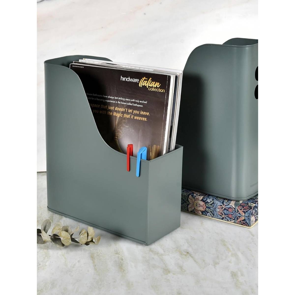 Living With Elan Sauve Metal Office Rack Stand Desk Supplies Organisers (Set Of 2)