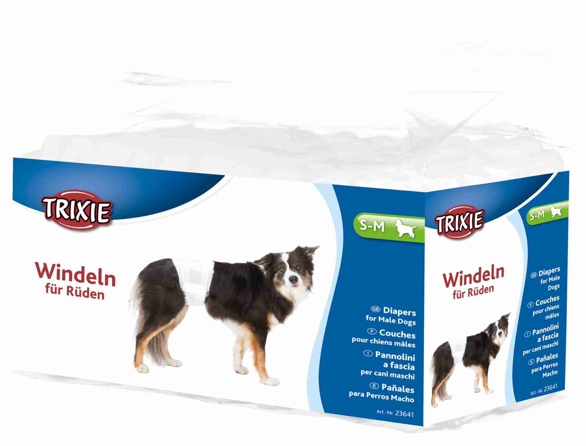 Trixie Diapers For Male Dogs, Disposable, S-M, 30-46Cm, 12Pcs