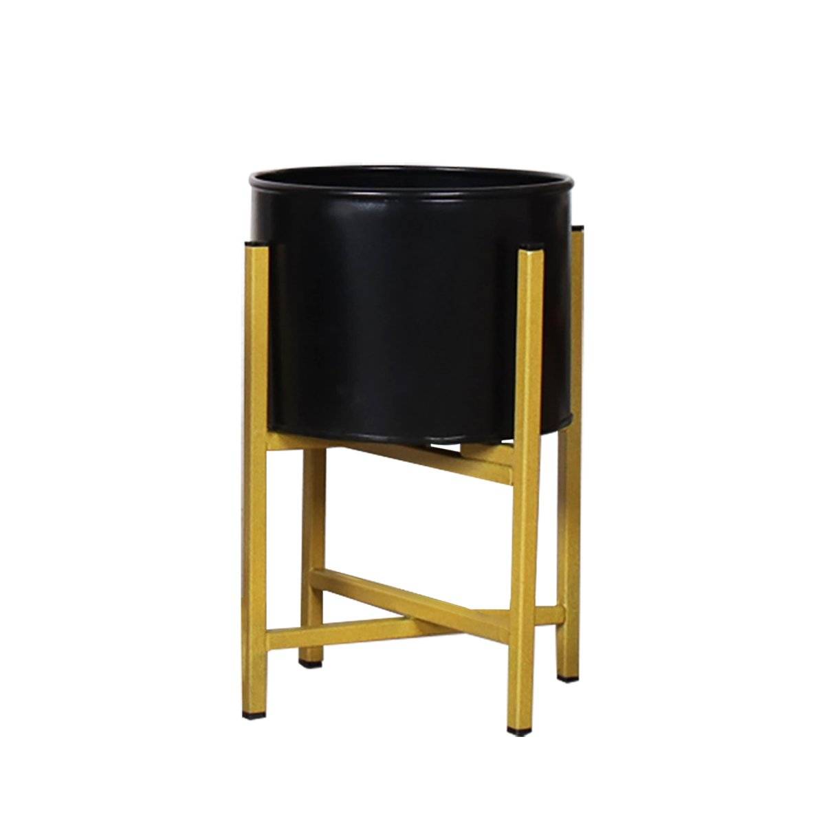 Homesake Metal Planter Gold Indoor with Stand