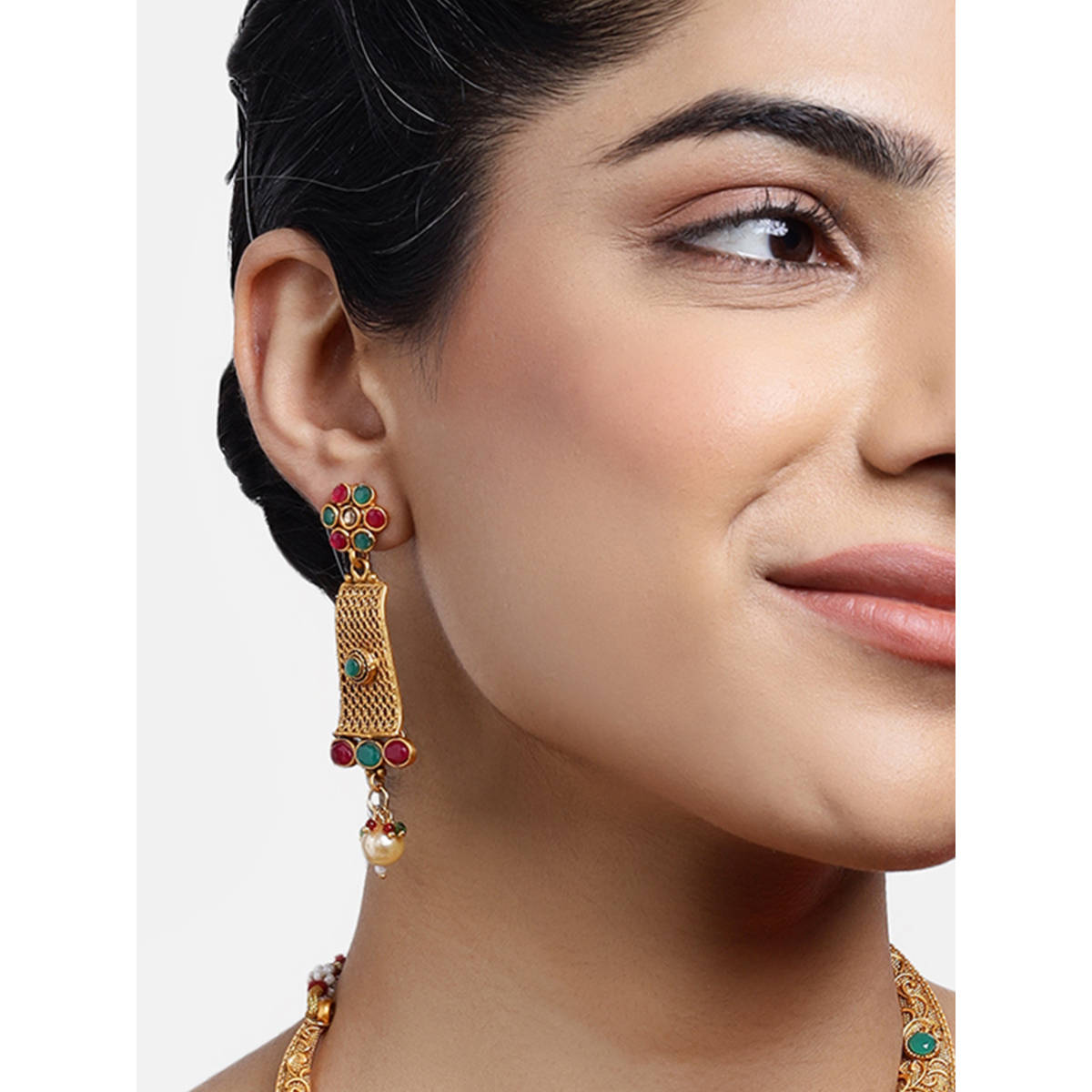 Estele Gold-Plated Traditional Drop and Dangler Earrings for Women