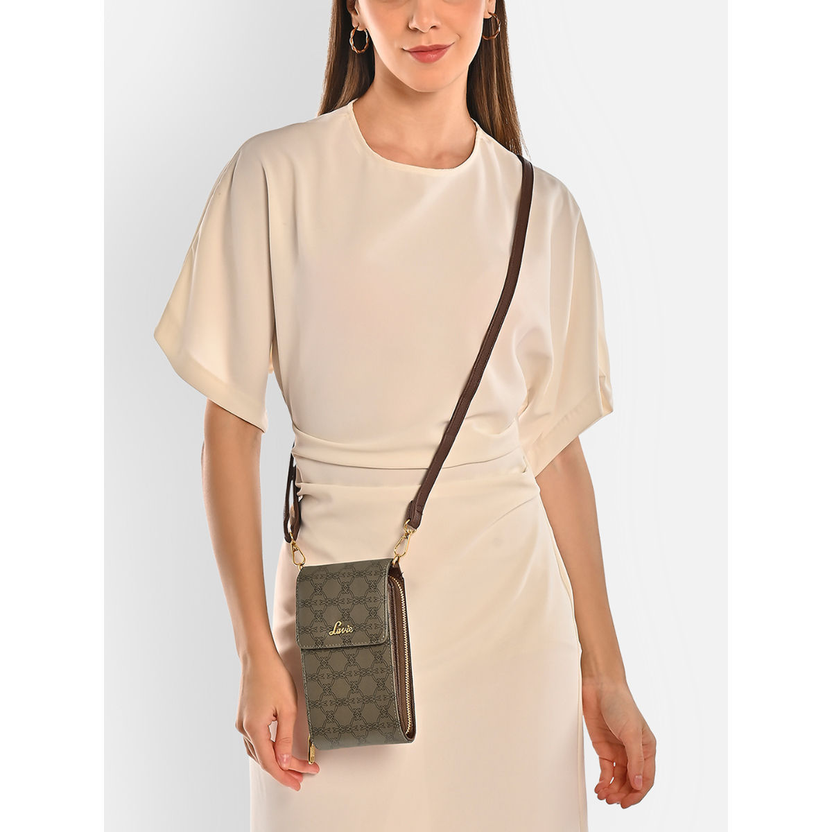 Buy Lavie Womens Brown Zally Vertical Zip Mup Sling Bag (S) Online