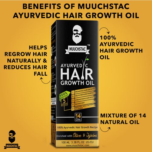 Muuchstac Ayurvedic Hair Growth Oil With Herbal Grey Hair Tonic: Buy  Muuchstac Ayurvedic Hair Growth Oil With Herbal Grey Hair Tonic Online at  Best Price in India | NykaaMan