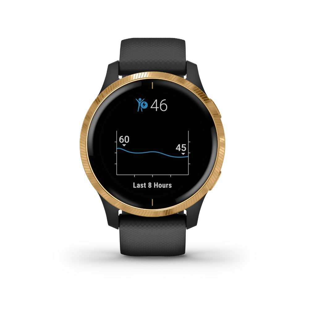 Garmin Venu,Gps Smartwatch , Heart Rate, Music, Body Battery, Pulse Ox Sensor And More, Black /Gold