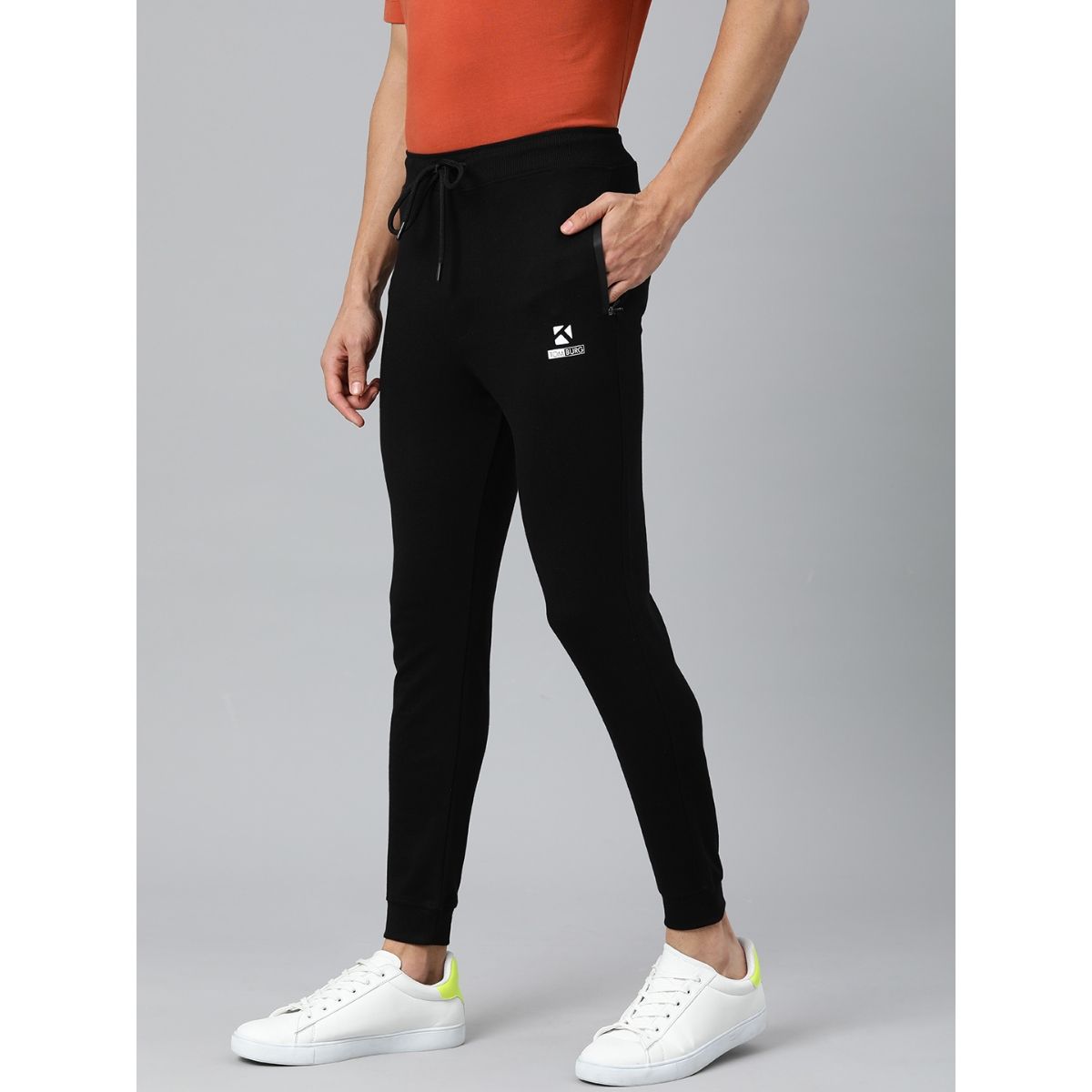 Solid slim fit online joggers